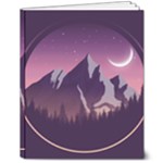 Mountain Night Crescent Moon 8  x 10  Softcover Notebook