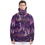 Mountain Night Crescent Moon Men s Pullover Zip Ski and Snowboard Waterproof Breathable Jacket