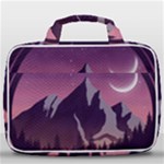 Mountain Night Crescent Moon Travel Toiletry Bag With Hanging Hook