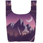 Mountain Night Crescent Moon Foldable Shopping Bag