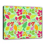 Flower Flora Floral Nature Pattern Seamless Canvas 20  x 16  (Stretched)