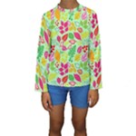 Flower Flora Floral Nature Pattern Seamless Kids  Long Sleeve Swimwear