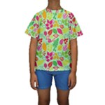 Flower Flora Floral Nature Pattern Seamless Kids  Short Sleeve Swimwear