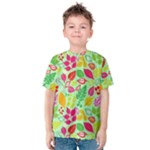 Flower Flora Floral Nature Pattern Seamless Kids  Cotton T-Shirt