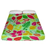 Flower Flora Floral Nature Pattern Seamless Fitted Sheet (Queen Size)