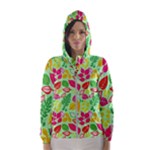 Flower Flora Floral Nature Pattern Seamless Women s Hooded Windbreaker