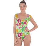 Flower Flora Floral Nature Pattern Seamless Short Sleeve Leotard 