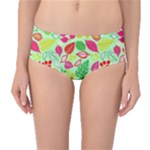 Flower Flora Floral Nature Pattern Seamless Mid-Waist Bikini Bottoms