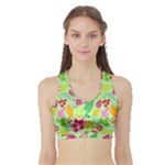 Flower Flora Floral Nature Pattern Seamless Sports Bra with Border