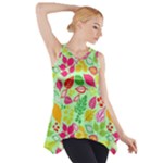 Flower Flora Floral Nature Pattern Seamless Side Drop Tank Tunic