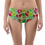 Flower Flora Floral Nature Pattern Seamless Reversible Mid-Waist Bikini Bottoms