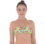 Flower Flora Floral Nature Pattern Seamless Tie Back Bikini Top