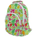 Flower Flora Floral Nature Pattern Seamless Rounded Multi Pocket Backpack