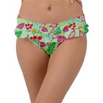 Flower Flora Floral Nature Pattern Seamless Frill Bikini Bottoms