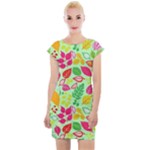 Flower Flora Floral Nature Pattern Seamless Cap Sleeve Bodycon Dress