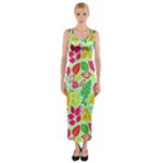 Flower Flora Floral Nature Pattern Seamless Fitted Maxi Dress