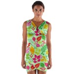 Flower Flora Floral Nature Pattern Seamless Wrap Front Bodycon Dress