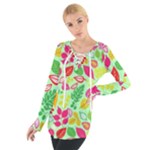 Flower Flora Floral Nature Pattern Seamless Tie Up T-Shirt