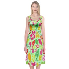 Flower Flora Floral Nature Pattern Seamless Midi Sleeveless Dress from ArtsNow.com