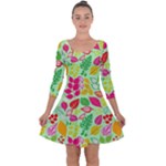 Flower Flora Floral Nature Pattern Seamless Quarter Sleeve Skater Dress