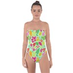 Flower Flora Floral Nature Pattern Seamless Tie Back One Piece Swimsuit