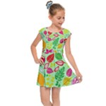 Flower Flora Floral Nature Pattern Seamless Kids  Cap Sleeve Dress