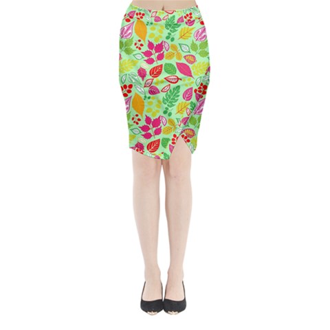 Flower Flora Floral Nature Pattern Seamless Midi Wrap Pencil Skirt from ArtsNow.com