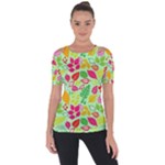 Flower Flora Floral Nature Pattern Seamless Shoulder Cut Out Short Sleeve Top