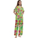 Short Sleeve Long Pants Satin Pajamas Set 