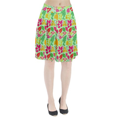 Flower Flora Floral Nature Pattern Seamless Pleated Skirt from ArtsNow.com