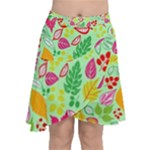 Flower Flora Floral Nature Pattern Seamless Chiffon Wrap Front Skirt