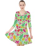 Flower Flora Floral Nature Pattern Seamless Quarter Sleeve Front Wrap Dress