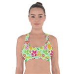 Flower Flora Floral Nature Pattern Seamless Cross Back Sports Bra