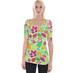 Flower Flora Floral Nature Pattern Seamless Wide Neckline T-Shirt