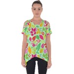 Flower Flora Floral Nature Pattern Seamless Cut Out Side Drop T-Shirt