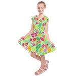 Flower Flora Floral Nature Pattern Seamless Kids  Short Sleeve Dress