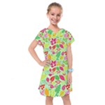 Flower Flora Floral Nature Pattern Seamless Kids  Drop Waist Dress