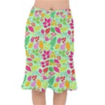 Flower Flora Floral Nature Pattern Seamless Short Mermaid Skirt