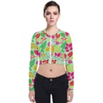 Flower Flora Floral Nature Pattern Seamless Long Sleeve Zip Up Bomber Jacket