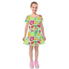 Flower Flora Floral Nature Pattern Seamless Kids  Short Sleeve Velvet Dress from ArtsNow.com