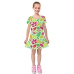 Flower Flora Floral Nature Pattern Seamless Kids  Short Sleeve Velvet Dress