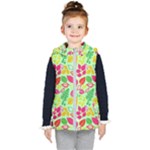 Flower Flora Floral Nature Pattern Seamless Kids  Hooded Puffer Vest