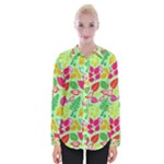 Flower Flora Floral Nature Pattern Seamless Womens Long Sleeve Shirt