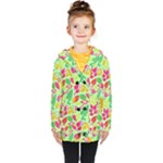 Flower Flora Floral Nature Pattern Seamless Kids  Double Breasted Button Coat