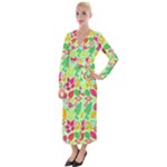 Flower Flora Floral Nature Pattern Seamless Velvet Maxi Wrap Dress