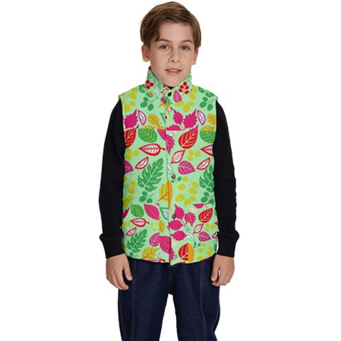 Flower Flora Floral Nature Pattern Seamless Kid s Button Up Puffer Vest from ArtsNow.com