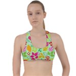 Flower Flora Floral Nature Pattern Seamless Criss Cross Racerback Sports Bra