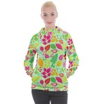 Flower Flora Floral Nature Pattern Seamless Women s Hooded Pullover