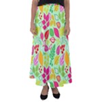 Flower Flora Floral Nature Pattern Seamless Flared Maxi Skirt