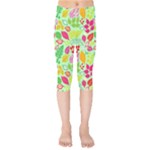 Flower Flora Floral Nature Pattern Seamless Kids  Capri Leggings 